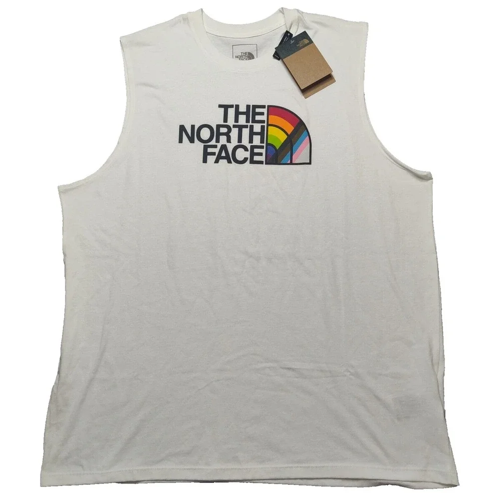 NORTH FACE PRIDE Men‎ XL White Sleeveless Tank Top  NEW